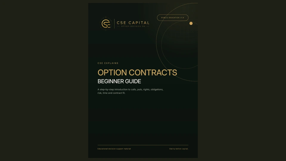 Cover of the CSE Option Contracts Beginner Guide v1.0.