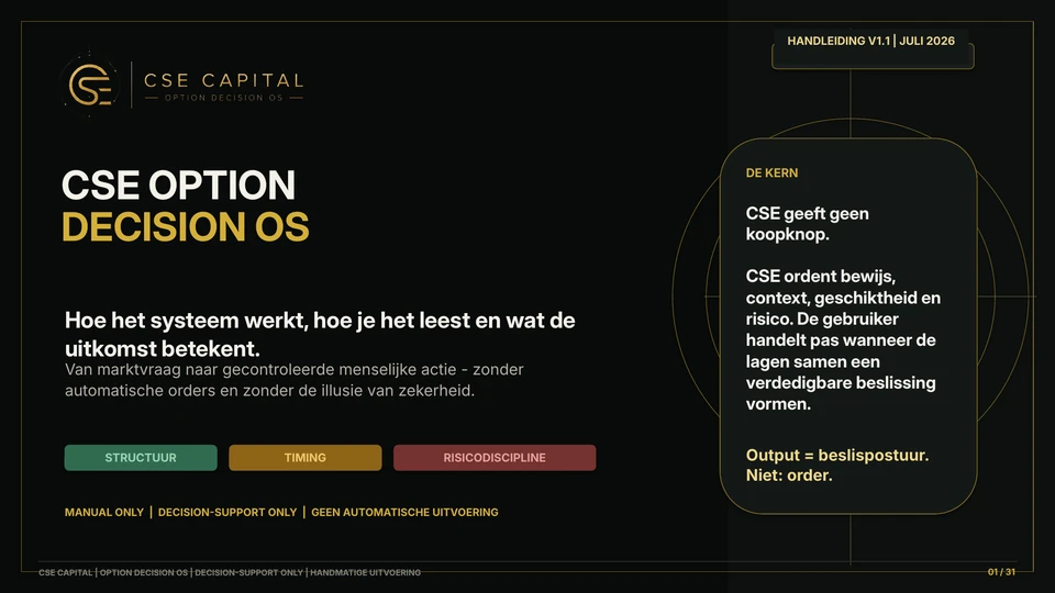 Cover van de Nederlandse CSE Option Decision OS Handleiding v1.1.